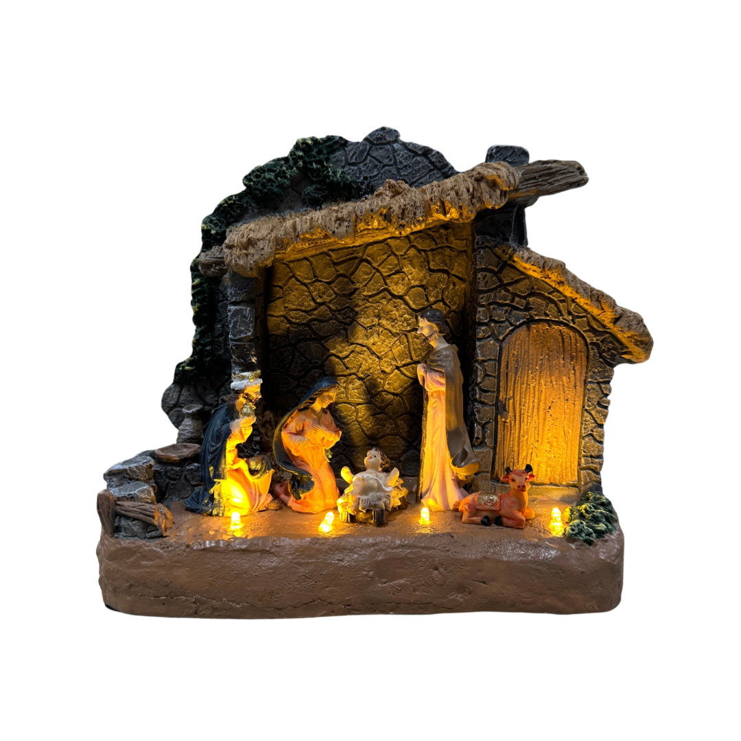 Pesebre resina con luz
