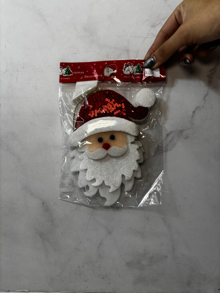 Adorno de navidad, cara de papa noel