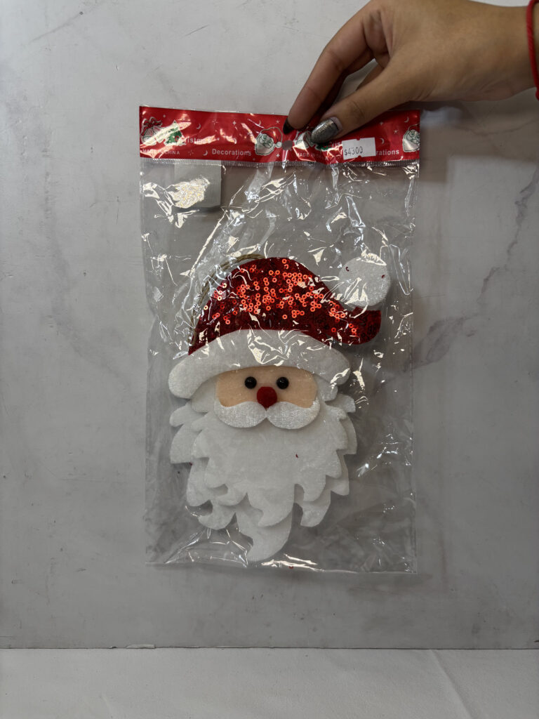 Adorno de Navidad, cara de papa Noel mediana