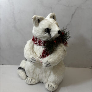 Adorno de navidad, mapache parado.