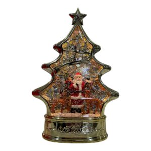 Arbolito dorado con luces diseño Santa Claus