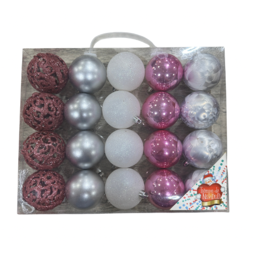 Set 24 bolas para colgar. Adorno navideño.