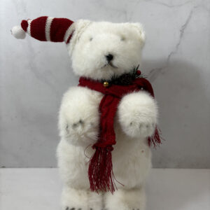 Adorno de navidad, oso parado con gorro navideño