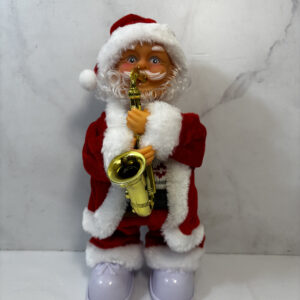 Papá Noel tocando el saxo. Adorno de navidad