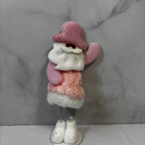 Adorno de navidad, papa noel rosado pequeño.