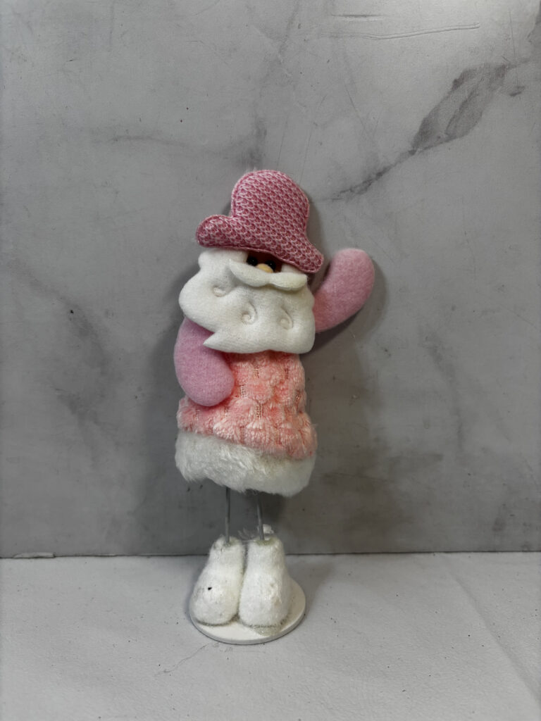 Adorno de navidad, papa noel rosado pequeño.