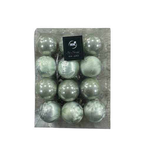 Set de 24 bolas de navidad. Adornos de navidad.